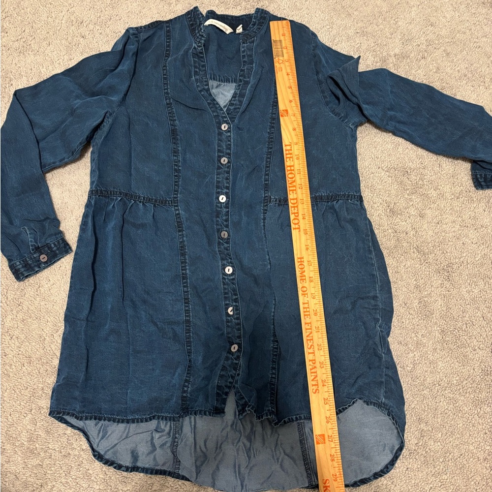 Soft Surroundings Womens Shirt Chambray Denim Babydoll Button Up Small - Picture 6 of 6